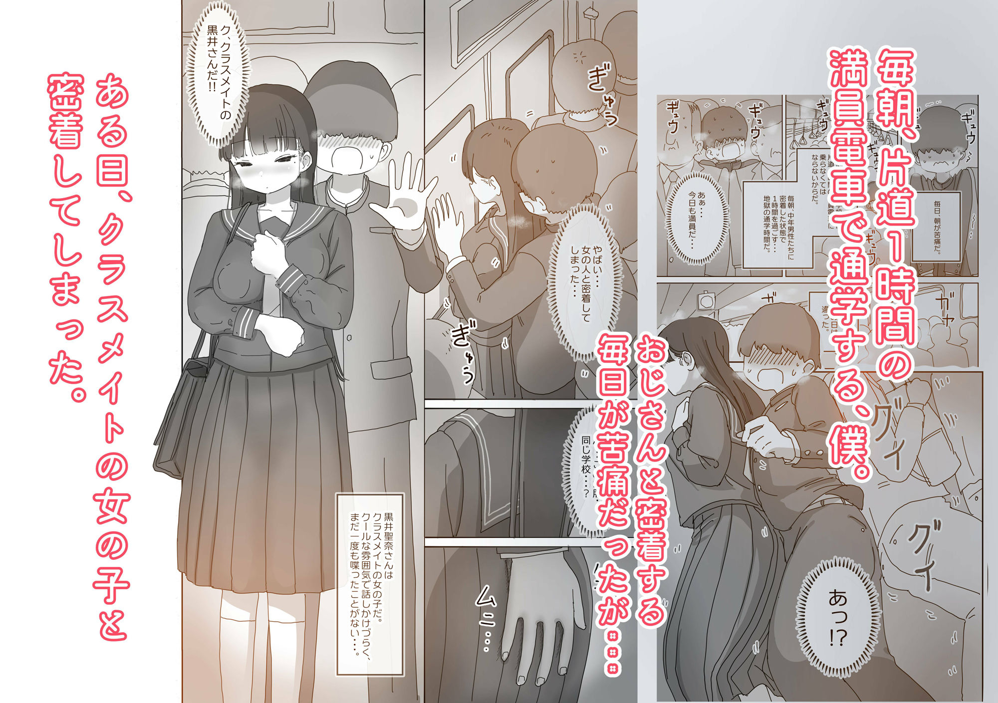 電車通学中こっそり中出しさせてくれるクラスメイトの黒井さん 画像 1