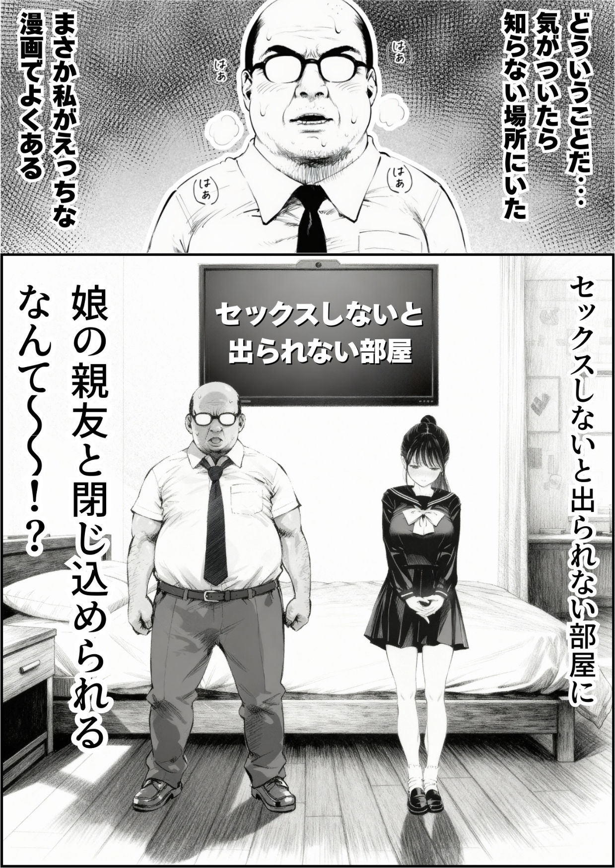 セックスしないと出られない部屋に娘の親友と閉じ込められたんだが・・・ 画像 1