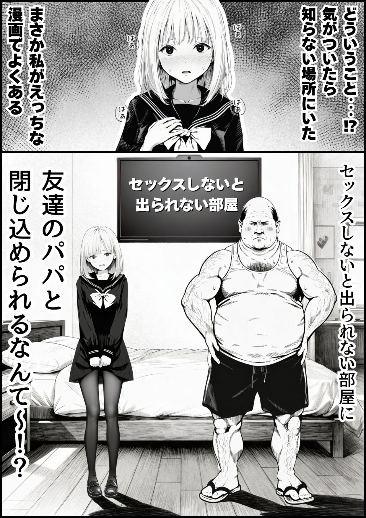 セックスしないと出られない部屋に親友のパパと閉じ込められたんですけど〜！？ 画像 1