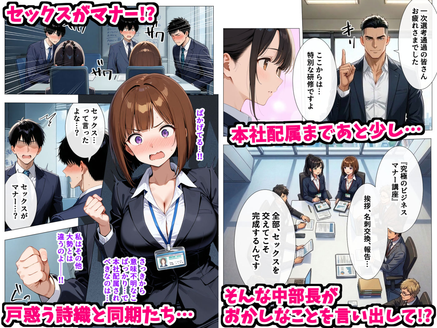 セックスはビジネスマナー！？新入社員を生ハメ中出し研修〜オフィスではセックスが新しい挨拶と評価基準になりました〜 画像 3