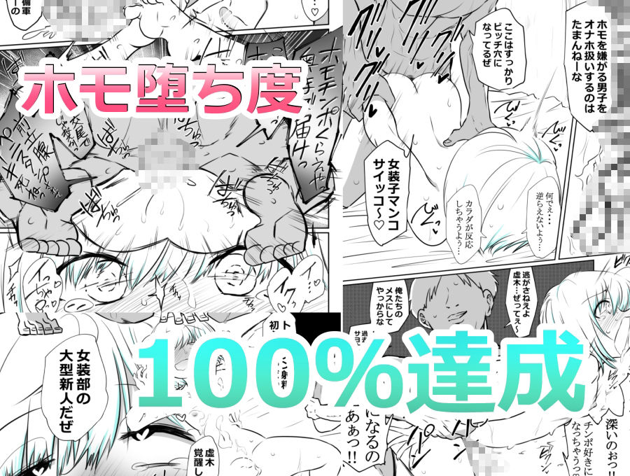 女装部に入ったらただのホモ部でした。先輩たちに調教されてホモ堕ちしたノンケ女装子。 画像 4
